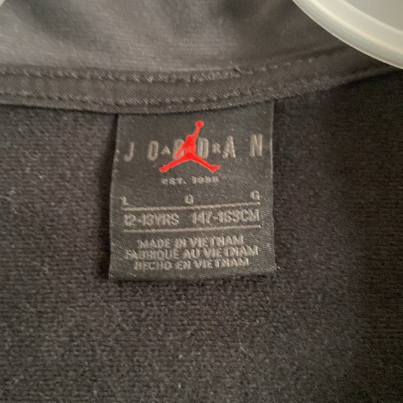 NIKE Air Jordan Full Zip Black Jacket Kids Size Large 12-13 Years Old - Picture 5 of 6